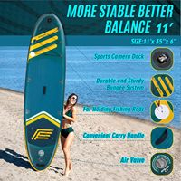 FIVE LAKE Five-12 Planche à pagaie gonflable (SUP) de 11 pieds certifiée CE, capacité de 430 livres, accessoires de sports nautiques portables