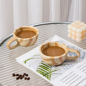 Custom Ceramic <b>Mugs</b> With Handle Marble Pattern Microwave Safe <b>Reusable</b> For Gifts And Daily Use - Product Image 5