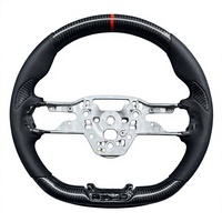 Volant en fibre de carbone forgée avec LED, forme D, pour Ford Mustang 2024-2025 S650 GT Dark Horse, remplacement OEM, amélioration