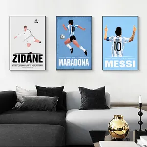 Tela com pintura para jogador de futebol, decoração da parede, sala de estar