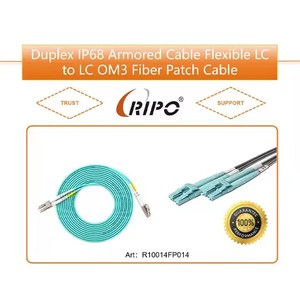 Cable de conexión/puente de fibra IP68 blindado Flexible dúplex LC a LC OM3 | Cable óptico multimodo impermeable para centro de datos - Product Image 2