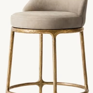 Sedia da Pranzo Personalizzata Thaddeus, Sgabello Girevole in Pelle per Bar e Bancone - Product Image 1