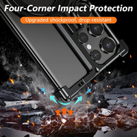 Étui de protection antichoc en aluminium forgé de luxe pour Samsung S24 et Google Pixel 8 Pro, avec anneau magnétique sans bordure en métal