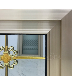 Finestre scorrevoli di colore dorato con profilo in <span class=keywords><strong>alluminio</strong></span> con Design floreale - Product Image 6