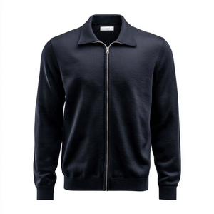 Suéter Cárdigan de Manga Larga con Cuello en V Minimalista para <span class=keywords><strong>Hombre</strong></span>, Mezcla de Algodón/Lana, Botones Cubiertos, Transpirable, Antibolitas, Servicio OEM - Product Image 1