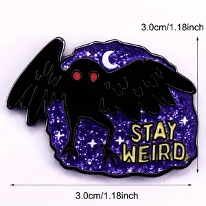 Stay Weird Terrifying Bizarre Moth Broche Sac Bijoux Accessoire Cadeau Pin - Product Image 4