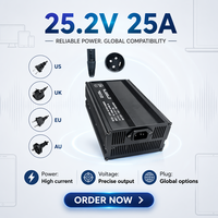 Chargeur de vélo électrique 25,2 V 25 A, chargeur au lithium, connecteur personnalisé OEM, système de protection multi-sécurité, alimentation 900 W