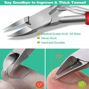 Grand coupe-ongles en acier inoxydable pour ongles incarnés et épais, utilisation sur les doigts – Outil portable de soin des pieds, lime à <span class=keywords><strong>cuticules</strong></span> - Product Image 4