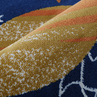 Tapis rond pour enfants de qualité supérieure avec motif planétaire, surface en peluche douce, fond antidérapant, décoration de chambre d'enfant, tapis de sol lavable