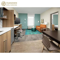 Ensembles de meubles d'hôtel contemporains en bois de chêne écologiques et durables, solutions minimalistes pour chambres d'hôtel 3 à 5 étoiles, tout-en-un