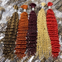 Venta al por mayor de cabello humano virgen 100% para trenzar, 100g, rizado birmano, súper doblemente estirado, trenzas boho, color personalizado, cabello virgen para trenzar.