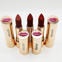 Produit végétalien sans cruauté aux animaux rouges à lèvres avec logos cosmétiques marque privée hydratant rouge à lèvres velours mat régulier