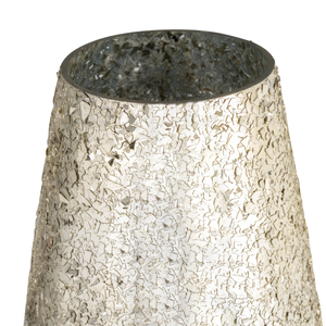 Vaso cilindrico effetto crackle con design sfumato in vetro per decorare soggiorno, camera da letto, ufficio. - Product Image 4