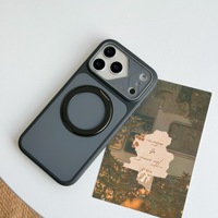 Casing Ponsel Layar Besar dengan Dudukan Magnetik Berputar untuk iPhone 17ProMax 16 15 14 Ramah Kulit 13 12 Desain Dua Warna
