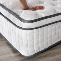 Matelas à Ressorts Ensachés 5 Zones Orthopédique Hôtelier Taille Queen King, Mousse à Mémoire de Forme Gel Latex Compressé