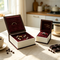 Boîtes à bijoux de luxe avec collier, boucles d'oreilles, emballage en velours et papier, flacons de parfum, coffret cadeau en gros