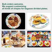 Platos Redondos de Bagazo Compostables Ecológicos en Oferta, Platos Desechables para Alimentos al por Mayor, Admite Tamaños Personalizados y Varias Formas