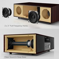 Système stéréo Hi-Fi tout-en-un en MDF de haute qualité avec puissance RMS de 40 W, radio FM, écran LCD, télécommande, USB/SD, karaoké, mini-système
