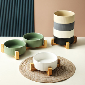 Tigelas de Cerâmica para Cães e Gatos no Atacado com Grão Diagonal - Product Image 1