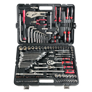 132 Pc Engine Repair <b>Tool</b> <b>Set</b> Ratchet Wrench Pliers Screwdriver Bits Extension Bar <b>Mechanic</b> Kit Standard Car Fitment Hard Case - Product Image 1