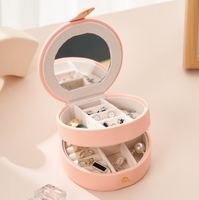 Doppelschichtige Leder Umweltfreundliche Modische Mini Tragbare Schmuckbox für Ostern Neujahr Ohrstecker Zubehör Aufbewahrung