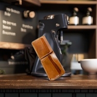 Dompet Pendek Tipis Kulit Sapi Asli Crazy Horse Anti Maling Vintage Unisex Buatan Tangan yang Tahan Lama dengan Kantong Depan