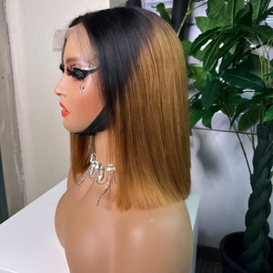 High Quality 100% Human Hair 5*5 Lace <b>Bob</b> <b>Wig</b> T1b/30 Color - Product Image 4