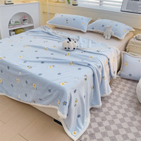 Selimut Lempar Karpet Flanel Motif Kartun Awan Karang Dua Sisi, Empat Musim, Dapat Disesuaikan, Dapat Dicuci, Anti Rontok, untuk Piknik