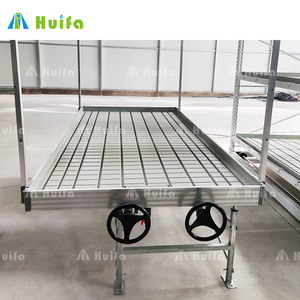 HUIFA Plateau d'inondation en plastique Table d'inondation 4x8 à marée basse avec poteaux Bancs de culture roulants - Product Image 3