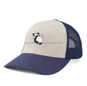 Casquette Trucker Grise à 6 Panneaux avec Logo Renard Brodé sur le Panneau Avant, Unisexe, en Maille, Décontractée, Réglable, Respirante, Printemps-Été - Product Image 2