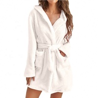 Pyjama en peluche Offres Spéciales pour femme Peignoir à capuche de couleur pure pour usage domestique pour l'hiver