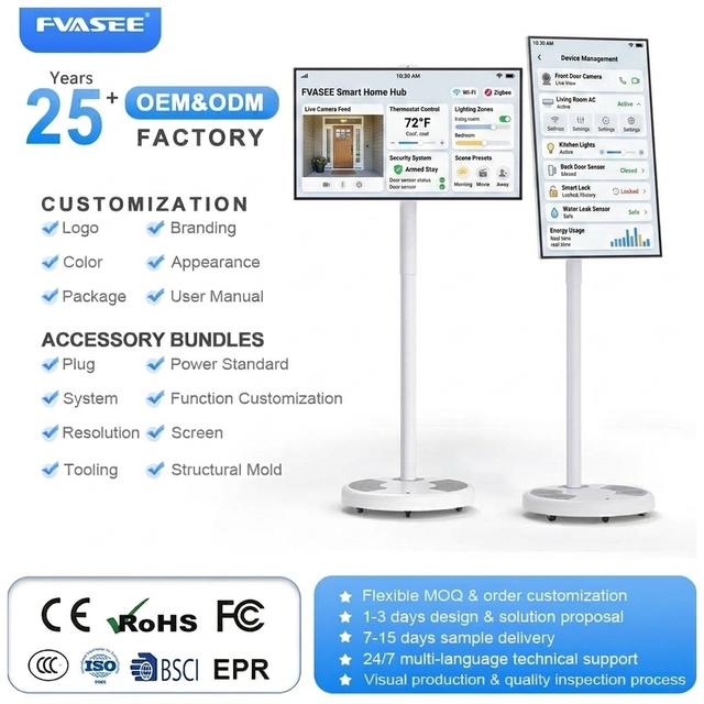 21.5Inch Floor Standing Touch Display with Touchscreen Technology 1080P Movable Smart TV Battery Screen