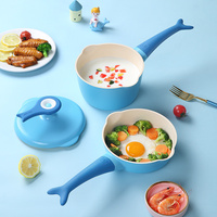 Ensemble de casseroles en céramique antiadhésives de 16 cm, casserole à lait et poêle à frire pour la nourriture pour bébés, compatible avec l'induction