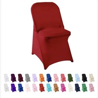 Housses de chaise pliantes en gros, blanches, noires, ivoire, en spandex, housses extensibles pour mariage