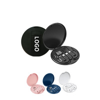 Vente en gros d'ensemble de câbles de chargement rond portable 5 en 1 USB 60w câble de données kit de stockage boîte avec logo