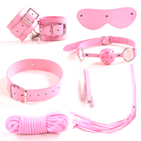 6-teiliges Fetisch-Set Bett-Fesseln Bondage Plüsch PU Sexy Flirt-Alternative Spielzeuge BDSM Bondage-Anzug Erwachsenen-Sexspielzeug für Frauen