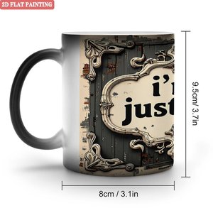 Frosted Black <b>Ceramic</b> Mug 11oz Heat Sensitive Daily Home Office <b>Cup</b> - Product Image 1