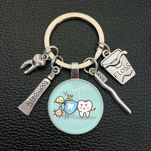 Porte-clés <span class=keywords><strong>dentaire</strong></span> en verre et métal, breloques <span class=keywords><strong>dentaire</strong></span>, cadeau <span class=keywords><strong>dentaire</strong></span>, soins dentaires, dentifrice, dentiste - Product Image 1