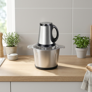 Hachoir à viande multifonctionnel écologique en acier inoxydable pour cuisine, capacité 2L, sans couvercle perforé, pour aliments pour bébés, salades, légumes, oignons - Product Image 3