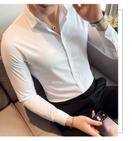 Kemeja Kasual Pria Bahan Katun Poplin Berkualitas Tinggi Harga Grosir Murah, Bernapas, Lengan Panjang, Slim Fit untuk Musim Gugur