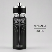 Flacon de parfum en verre vide en gros, 250 ml, cylindre rose nacré avec bouchon doré, luxe, rechargeable, logo personnalisé