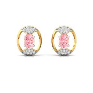 Pendientes Solitarios Celestial Harmony con Diamante Cultivado en Laboratorio con Corte Ovalado, Chapados en Oro de 10K, Joyería Elegante y Brillante de Moda, Regalo - Product Image 1