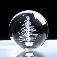 IDÉAL personnalisé 3D Laser gravure bonhomme de neige cerf noël boule de cristal verre sphère décoration cadeaux