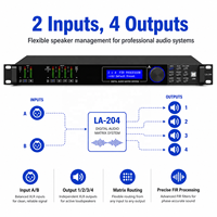 Processeur audio LA204 Pro, équipement audio professionnel 2 entrées 4 sorties, processeur numérique pour la gestion des enceintes