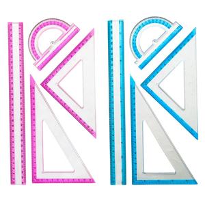 Ensemble de règle en plastique, <span class=keywords><strong>4</strong></span> pièces de 12 pouces, <span class=keywords><strong>pour</strong></span> les mathématiques, le prix d'usine, personnalisées - Product Image 1