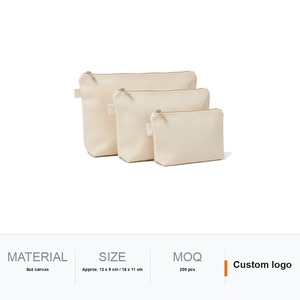 Juego de 3 Bolsas de Lona con Cierre de Cremallera de 8oz, Bolsas Combinables con Logotipo Personalizado Serigrafiado, Set de Regalo de Papelería Escolar al por Mayor - Product Image 6