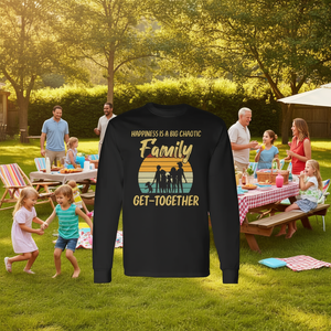 Le bonheur est un grand rassemblement familial chaotique, t-shirt vintage à manches longues - Product Image 3