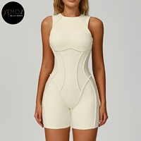 Combinaison courte taille haute sculptante pour femme grande taille, effet ventre plat, pour yoga, pilates, course à pied, tenue de sport personnalisée de haute qualité