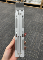 Support d'ordinateur portable pliable en alliage d'aluminium argenté de haute qualité, certifié RoHS, réglable à 6 niveaux, universel