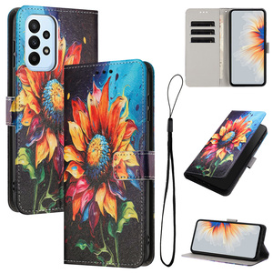 Funda de teléfono con Tapa de cuero pintado para Samsung A73 A53 A33 A72 A52 A51 4G A71 5G A70S A50S A30S funda de teléfono con billetera magnética híbrida - Product Image 2